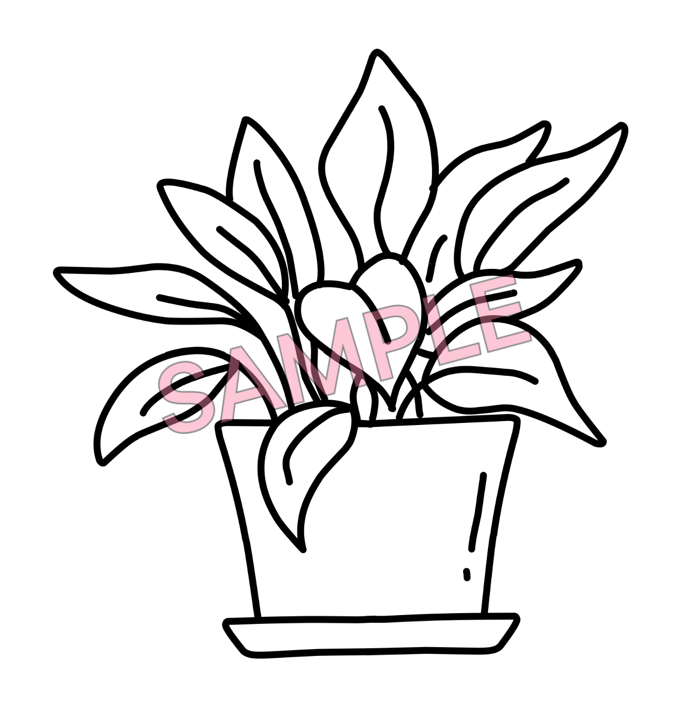 Cutest Potted Plants - 5 Coloring Pages