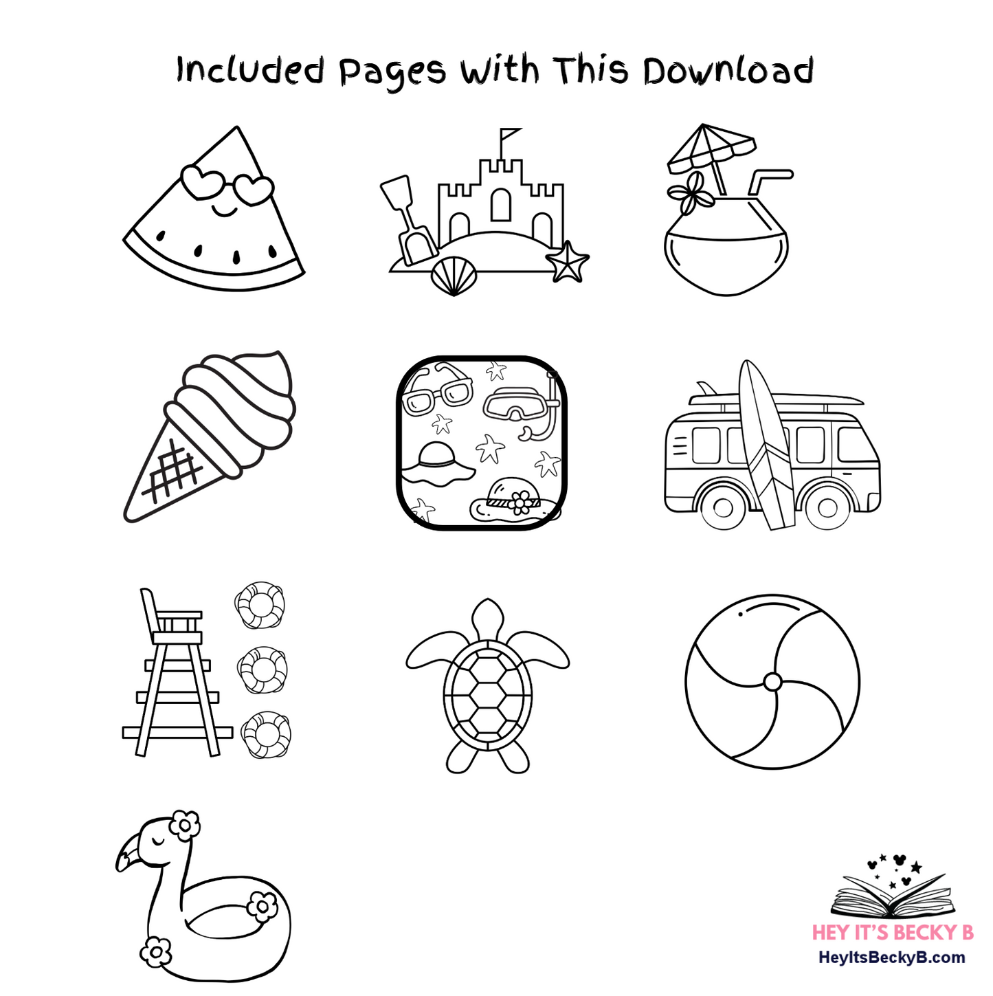 Only Summer Vibes - 10 Coloring Pages
