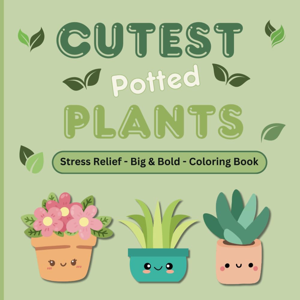 Cutest Potted Plants - 5 Coloring Pages