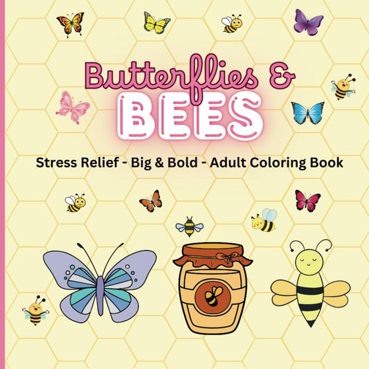 Butterflies & Bees - 10 Coloring Pages